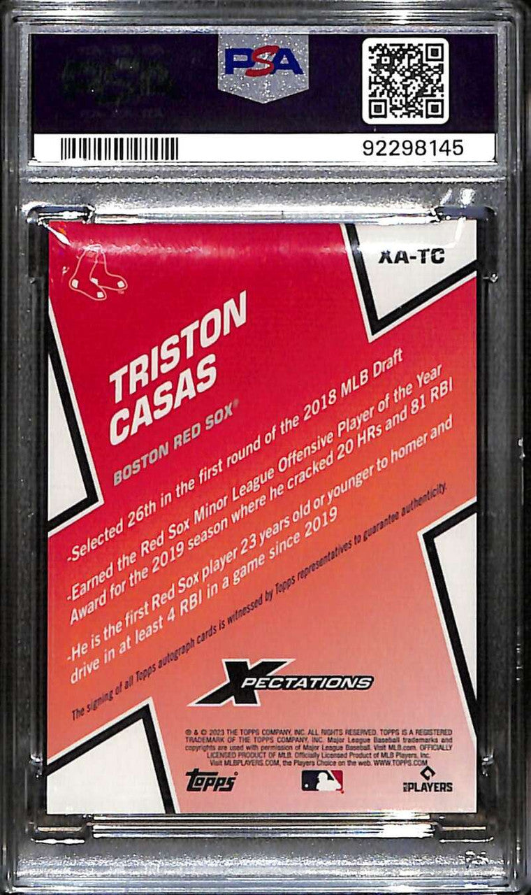 2023 Topps Xpectations Autographs Cyan Triston Casas Rookie Auto 6/10 PSA 10
