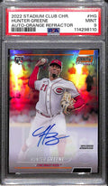 2022 Stadium Club Chrome Orange Refractor Hunter Greene RC Auto 24/25 PSA 9 MINT