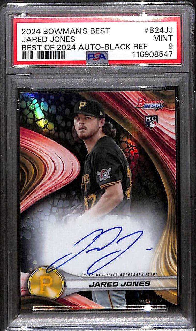 2024 Bowman's Best Autographs Black Refractor Jared Jones Rookie Auto /10 PSA 9