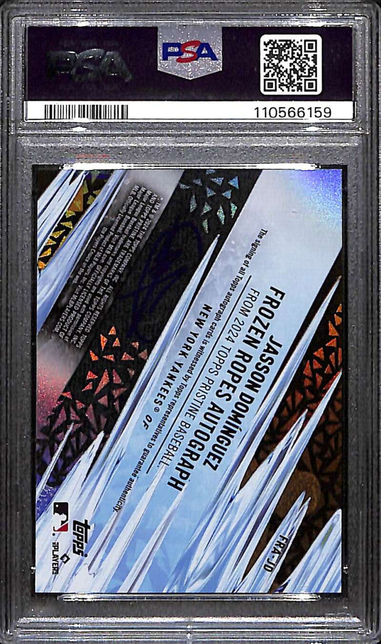 2024 Topps Pristine Frozen Ropes Gold Jasson Dominguez Rookie Auto 34/50 PSA 10