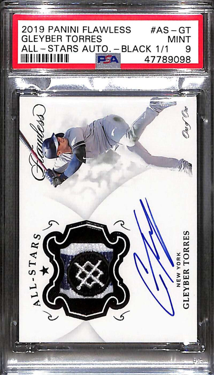 2019 Panini Flawless All-Star Autograph Gleyber Torres Logo Patch Auto 1/1 PSA 9