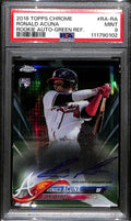 2018 Topps Chrome Autographs Green Refractor Ronald Acuna Jr RC Auto 67/99 PSA 9