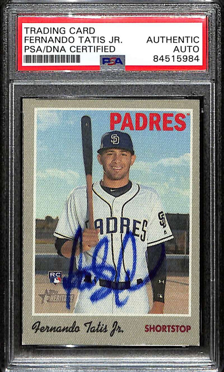 2019 Topps Heritage '70 Topps Stickers 18 Fernando Tatis Jr. Rookie PSA/DNA Auto