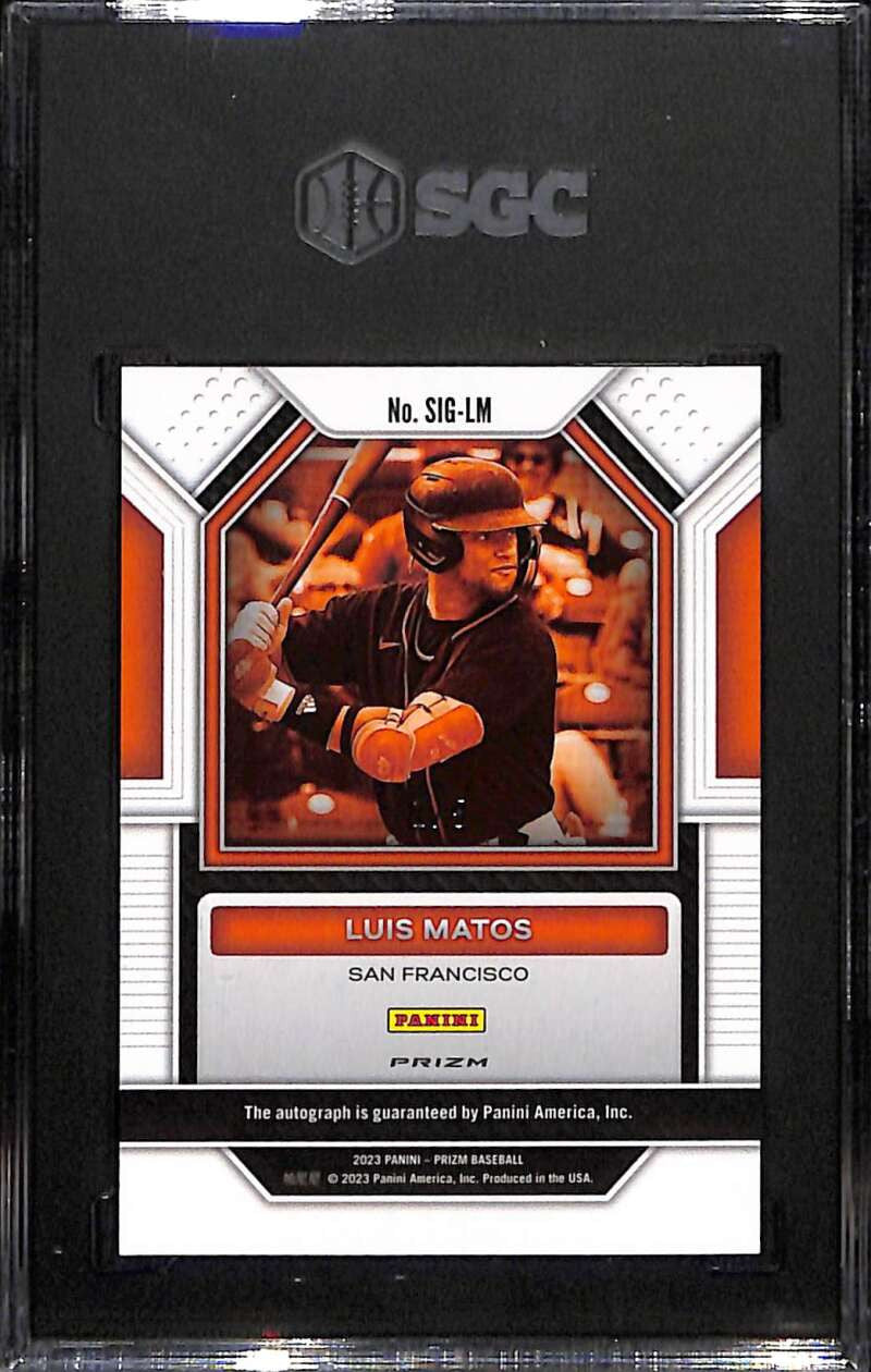 2023 Panini Prizm Signatures Black Gold Refractor Luis Matos RC Auto 1/5 SGC 10
