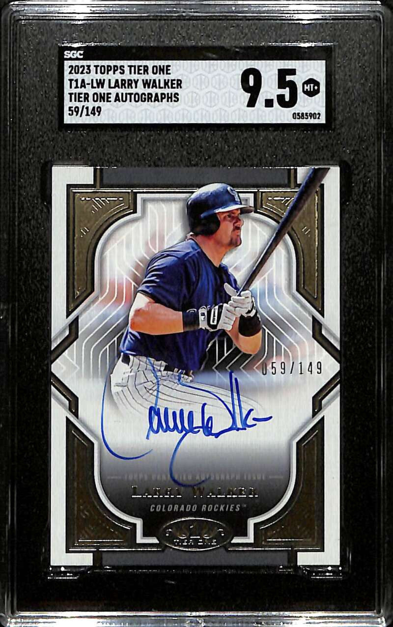 2023 Topps Tier One Autographs t1alw Larry Walker Auto 59/149 SGC 9.5 MT+