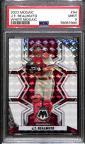 2022 Panini Mosaic Mosaic White Refractor 94 J. T. Realmuto 22/25 PSA 9 MINT