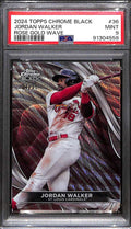 SOLD 171975 2024 Topps Chrome Black Rose Gold Wave Refractor 36 Jordan Walker 4/15 PSA 9