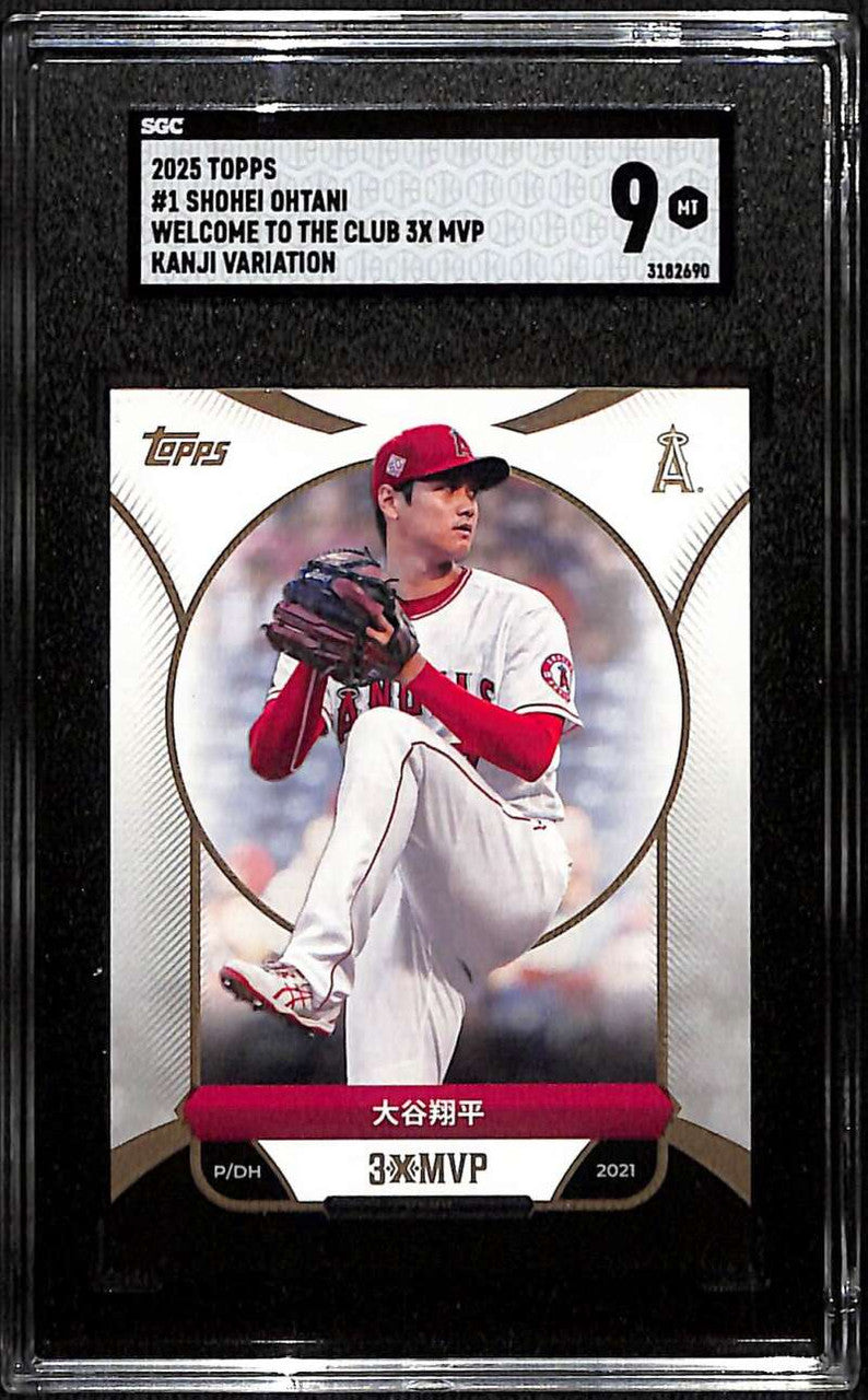 DELETE 172042 2025 Topps Welcome to the Club 3x MVP Kanji Variation 1 Shohei Ohtani SGC 9 MT