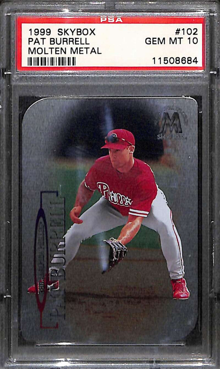 1999 SkyBox Molten Metal 102 Pat Burrell Rookie PSA 10 GEM MT