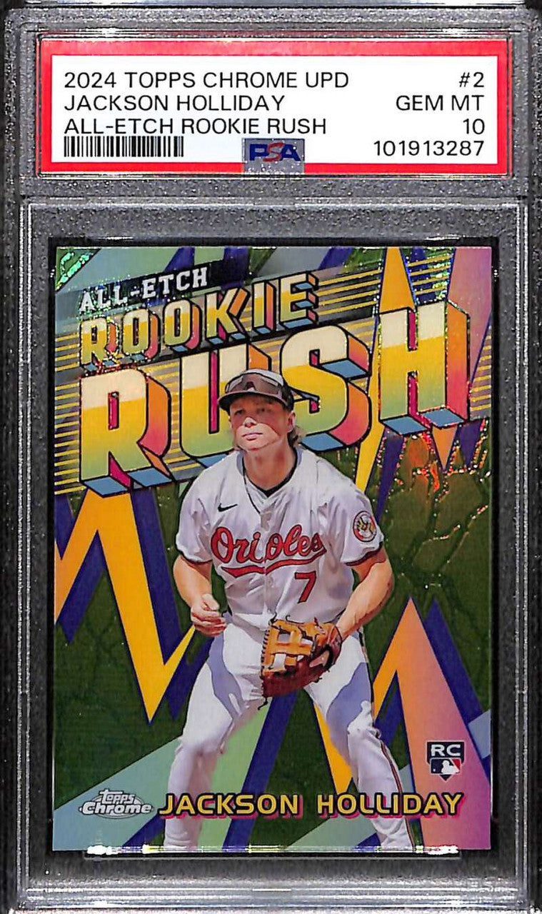 2024 Topps Chrome Update All Etch Rookie Rush Jackson Holliday Rookie PSA 10 GEM