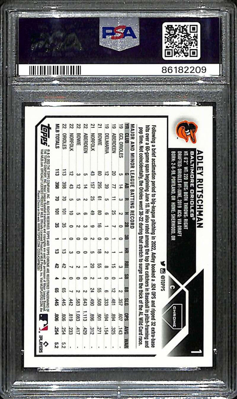 2023 Topps Chrome Logofractor Photo Variations 1 Adley Rutschman RC SP PSA 10