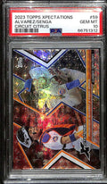 2023 Topps Xpectations Circuit Citrus Foil 59 Senga Alvarez RC 8/25 PSA 10 GEM