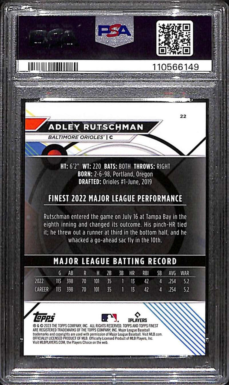 2023 Finest Red Black Vapor Refractor 22 Adley Rutschman Rookie 10/10 PSA 10 GEM