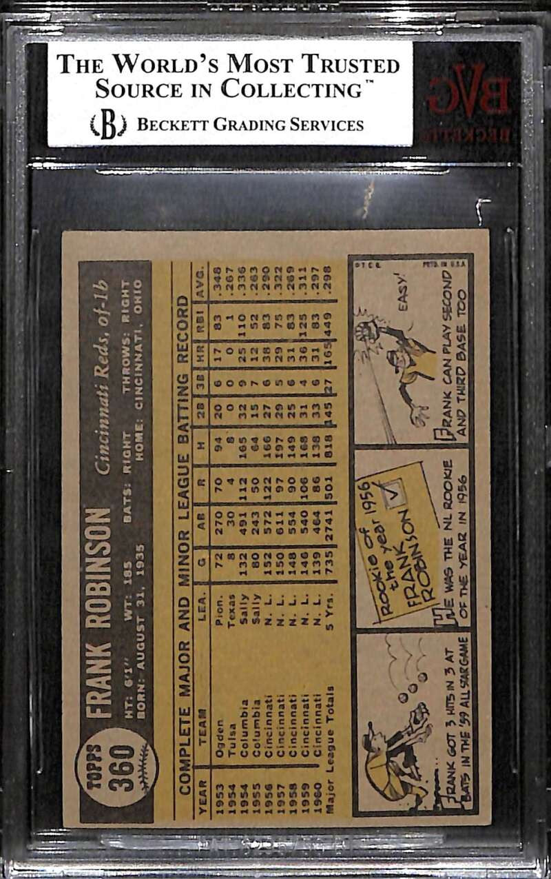 SOLD 172171 1961 Topps 360 Frank Robinson BVG BGS 4.5 VG-EX+