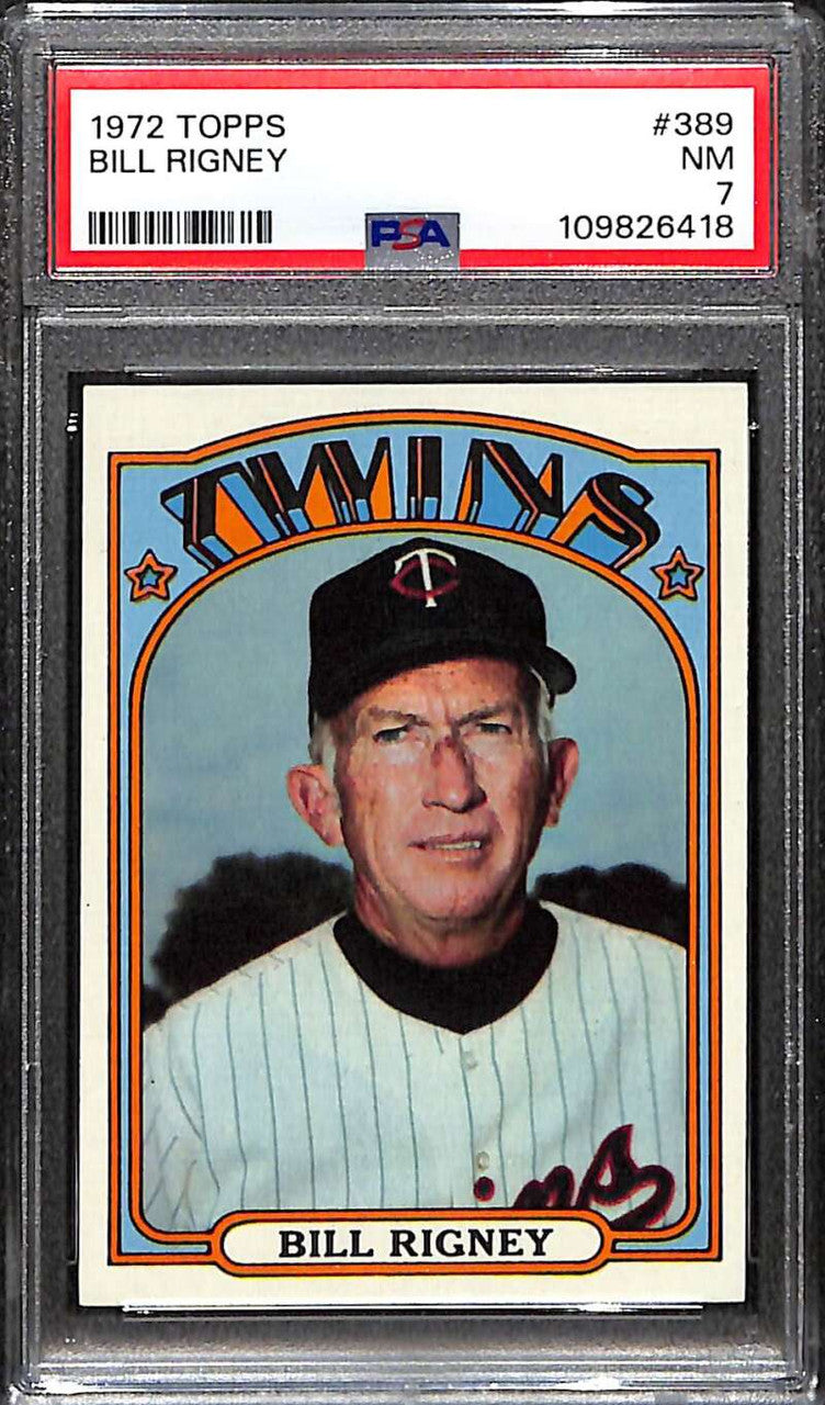 1972 Topps 389 Bill Rigney MG PSA 7 NM