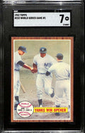 1962 Topps 232 World Series Game 1 Yanks Win Opener SGC 7 NM