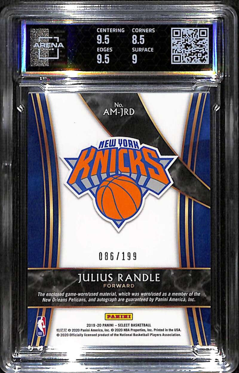 2019-20 Select Autographed Memorabilia Julius Randle Jersey Auto 86/199 ARENA 9