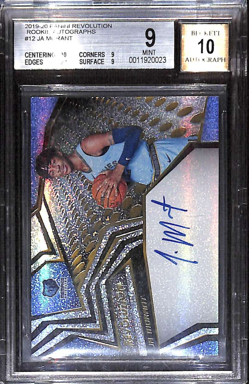 2019-20 Panini Revolution Rookie Autographs 12 Ja Morant RC Auto BGS 9 MINT 10