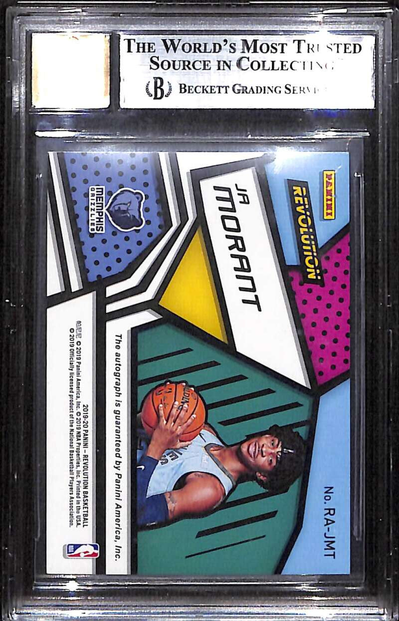 2019-20 Panini Revolution Rookie Autographs 12 Ja Morant RC Auto BGS 9 MINT 10