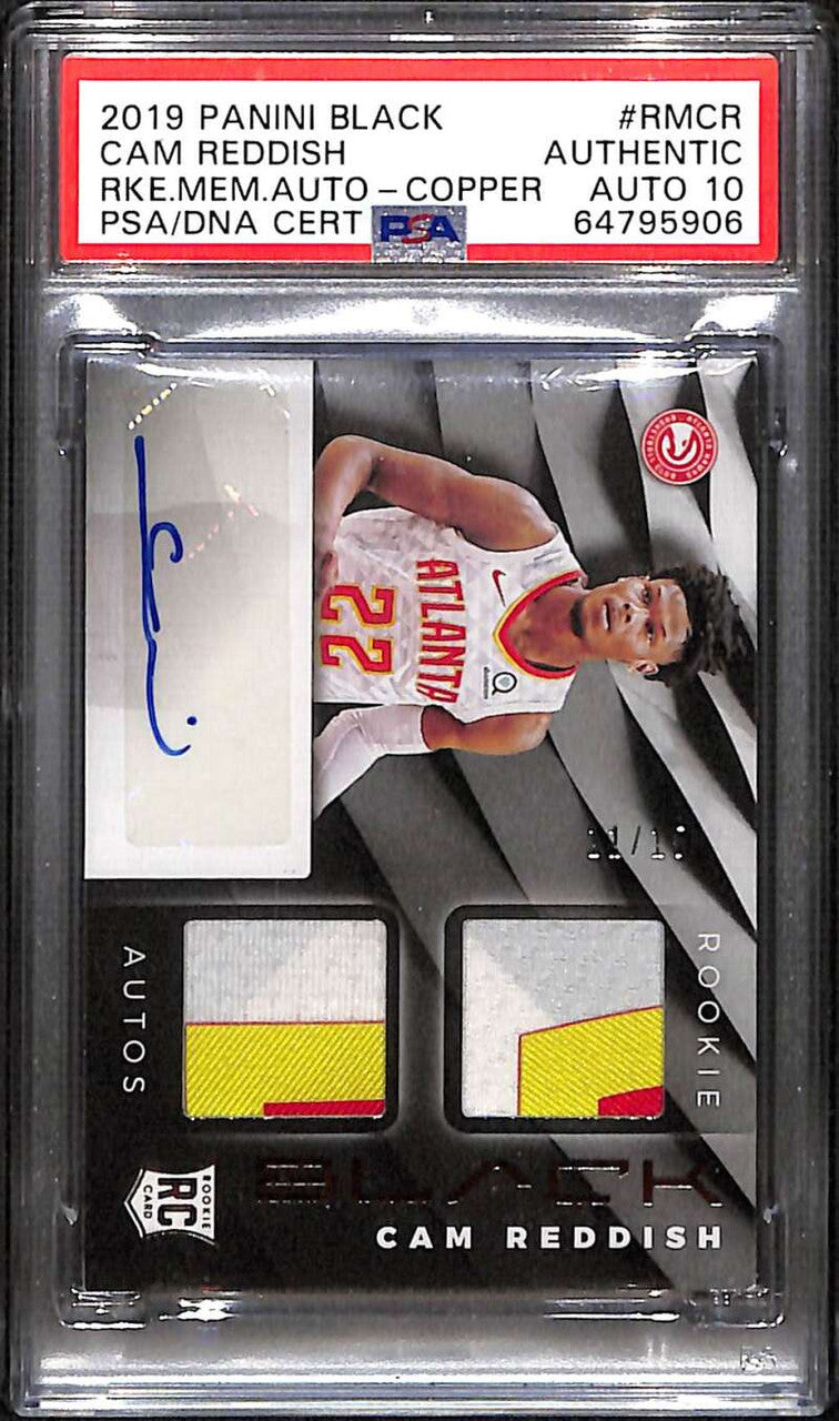 2019-20 Panini Black Autographs Copper 6 Cam Reddish Rookie Patch Auto 11/15 PSA