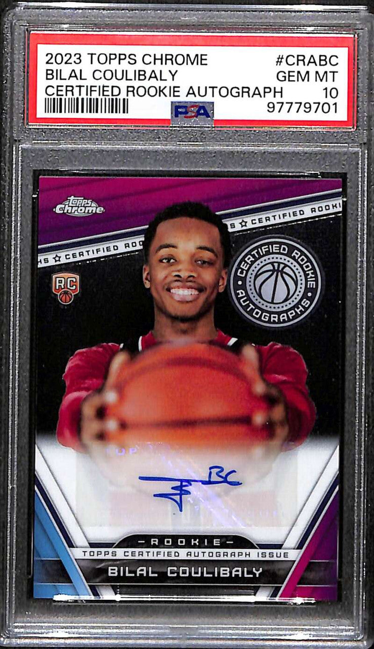 DELETE 172264 2023-24 Topps Chrome Rookie Autographs CRABC Bilal Coulibaly RC Auto PSA 10 GEM