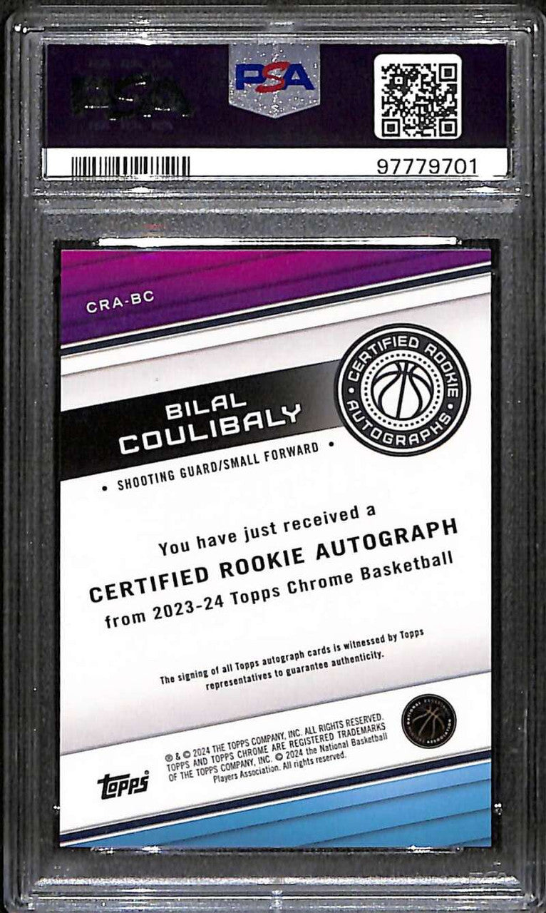 DELETE 172264 2023-24 Topps Chrome Rookie Autographs CRABC Bilal Coulibaly RC Auto PSA 10 GEM