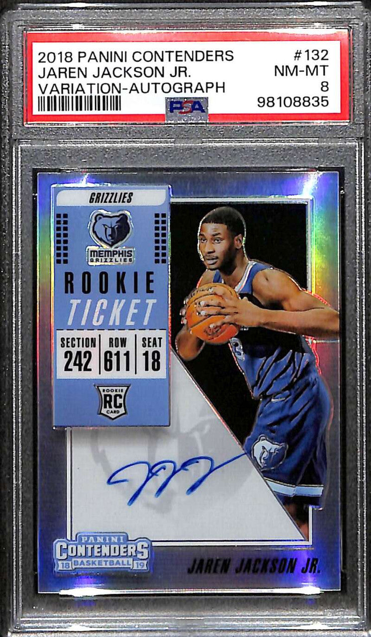 2018-19 Panini Contenders Variations Premium 132 Jaren Jackson Jr. RC Auto PSA 8