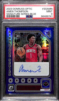 2023-24 Donruss Optic Signature Series Blue 1 Amen Thompson RC Auto 16/25 PSA 9