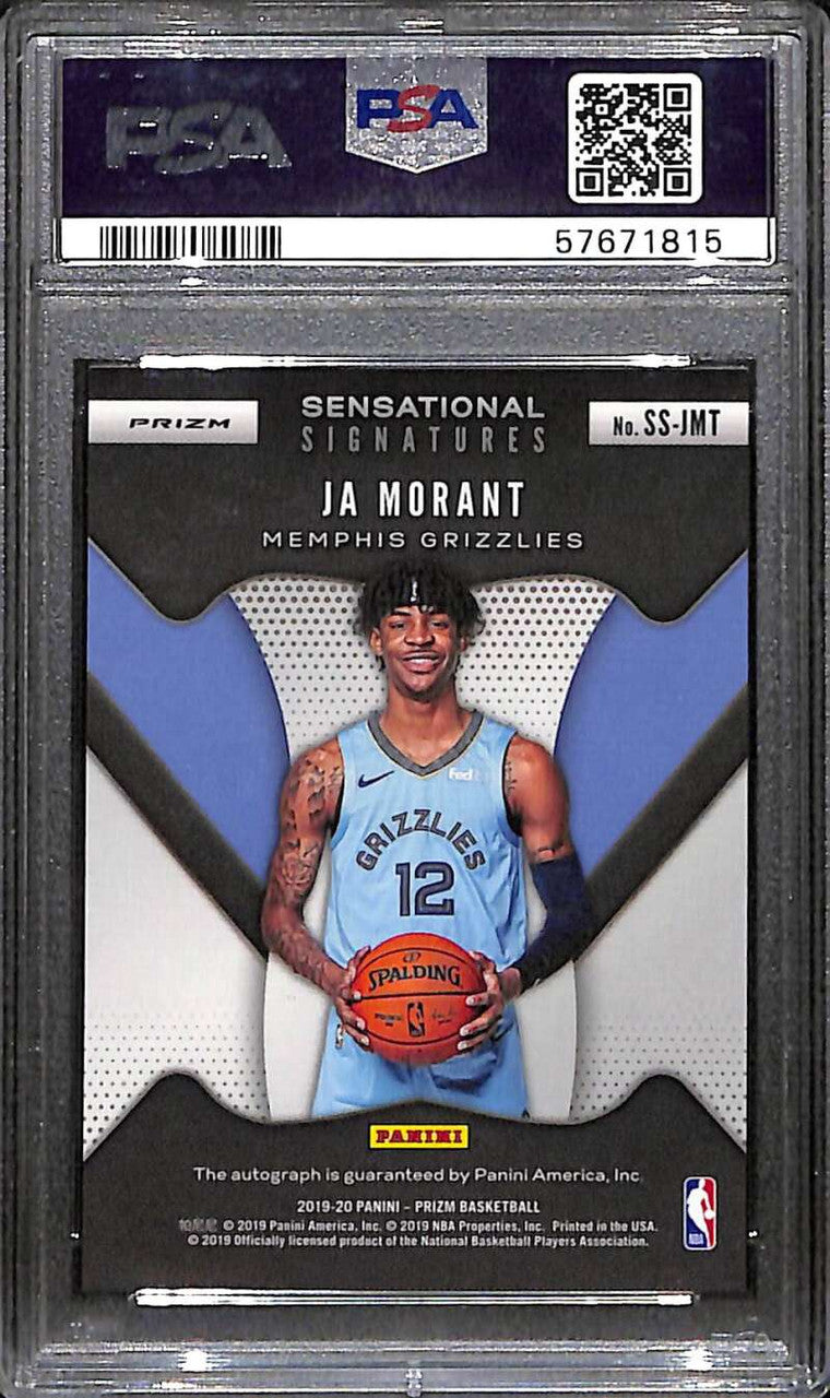 2019-20 Panini Prizm Sensational Signatures Choice 69 Ja Morant RC Auto PSA 9