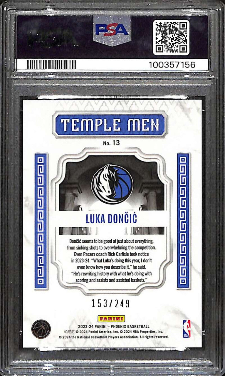 2023-24 Panini Phoenix Temple Men Orange Ice 13 Luka Doncic 153/249 PSA 9 MINT