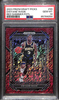 SOLD 172329 2023-24 Panini Prizm Draft Prizms Red Shimmer FOTL 99 Dwyane Wade 7/9 PSA 10