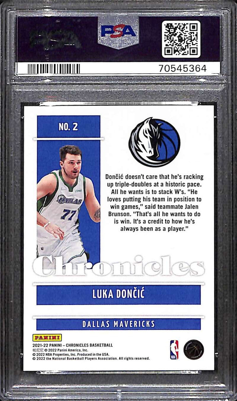 2021-22 Panini Chronicles Gold 2 Luka Doncic 6/10 PSA 10 GEM MT