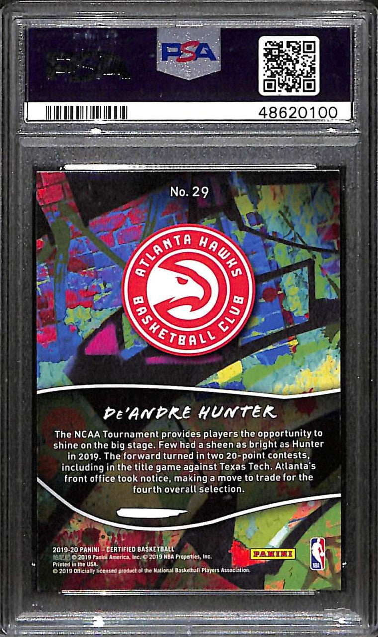 2019-20 Certified 2019 Mirror Camo 29 De'Andre Hunter Rookie 4/25 PSA 10 GEM MT