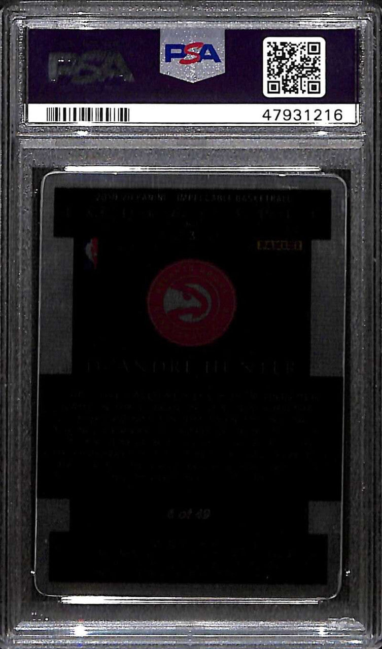 2019-20 Panini Impeccable Stainless Stars Purple De'Andre Hunter RC 6/49 PSA 10