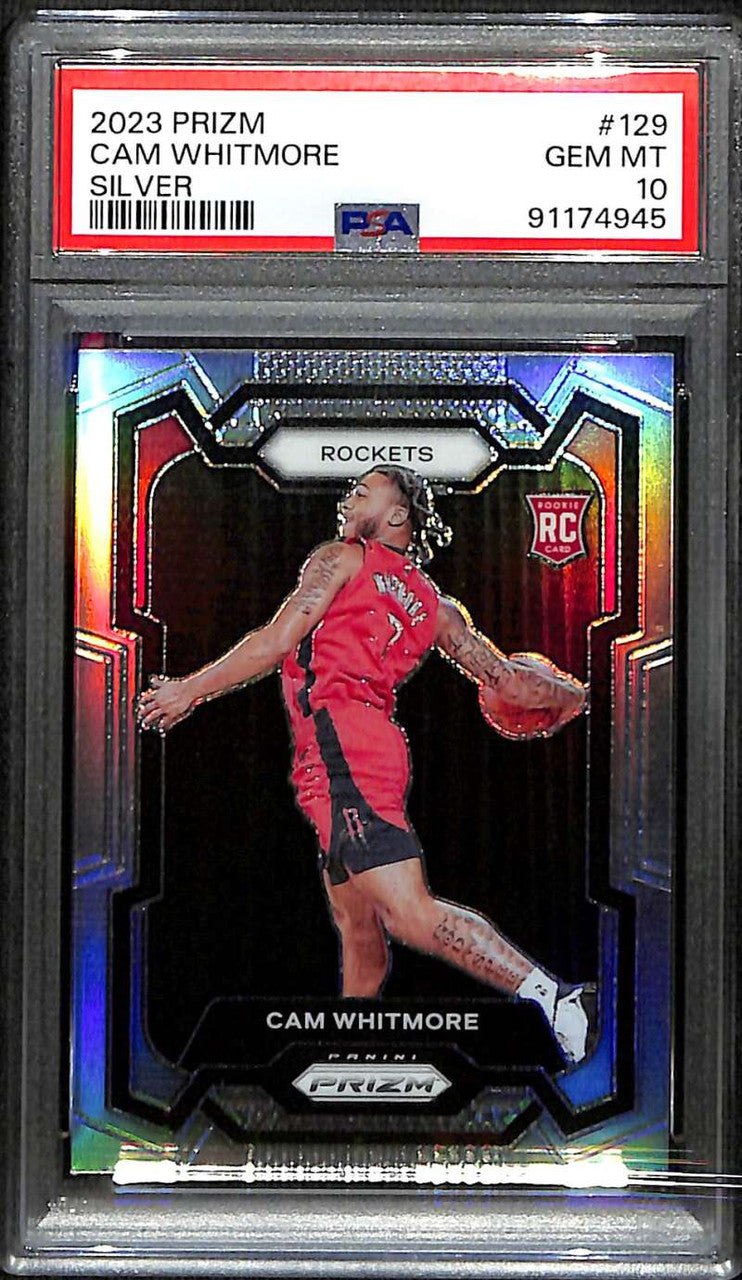 2023-24 Panini Prizm Prizms Silver Refractor 129 Cam Whitmore Rookie PSA 10 GEM