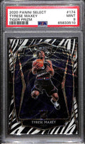 2020-21 Select Prizms Zebra Refractor 174 Tyrese Maxey RC Premier Level PSA 9