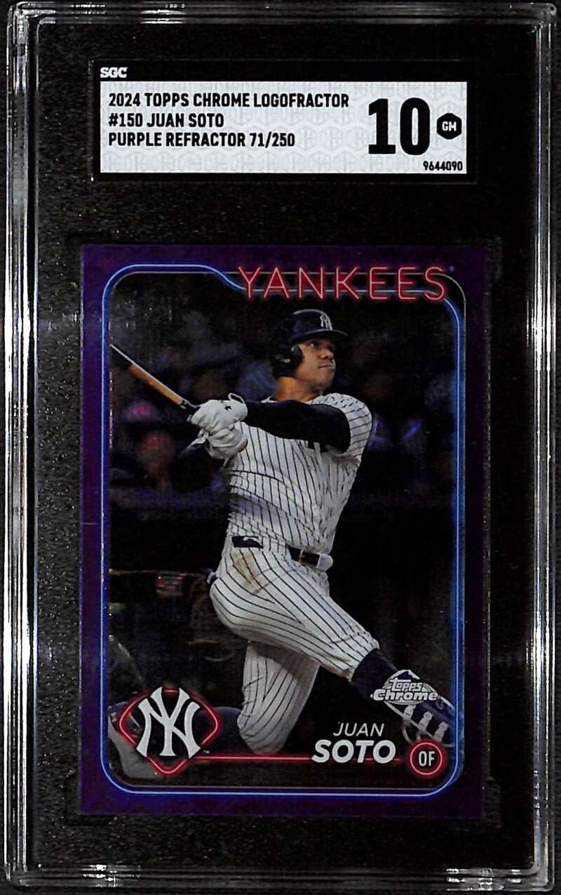 2024 Topps Chrome Logofractor Purple Refractor 150 Juan Soto 71/250 SGC 10 GM