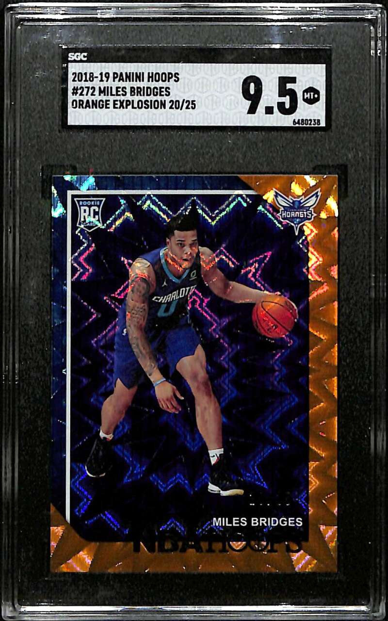 2018-19 Hoops Orange Explosion 272 Miles Bridges Rookie 20/25 SGC 9.5 MT+