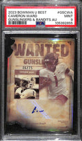 2023 Bowman's Best University Gunslingers Autographs Cam Ward RC Auto 6/75 PSA 9
