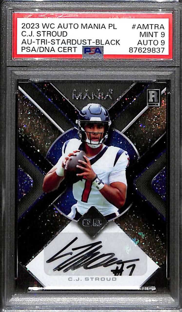 2023 Wild Card Auto Mania Pro Look Stardust CJ Stroud Rookie Auto 2/2 PSA 9 MINT