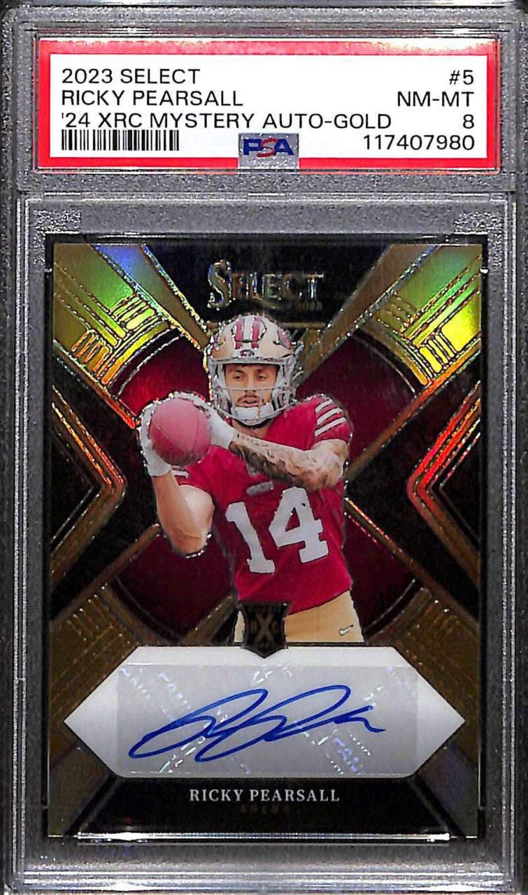 2023 Select Mystery Autograph Prizms Gold Ricky Pearsall XRC RC Auto 6/10 PSA 8 