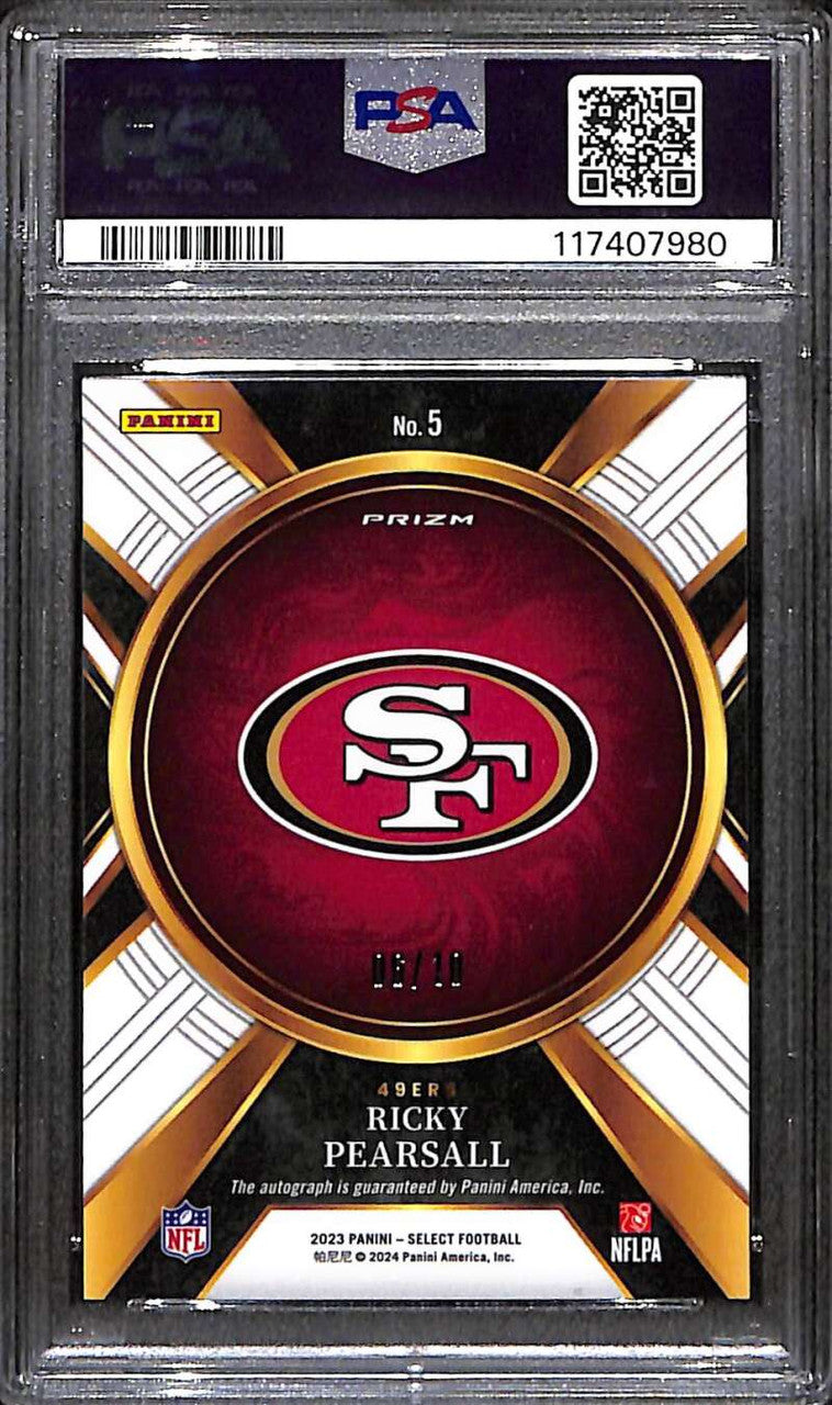 2023 Select Mystery Autograph Prizms Gold Ricky Pearsall XRC RC Auto 6/10 PSA 8 