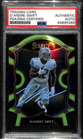 2020 Select Prizm Neon Green Die Cut Refractor D'Andre Swift Rookie PSA/DNA Auto