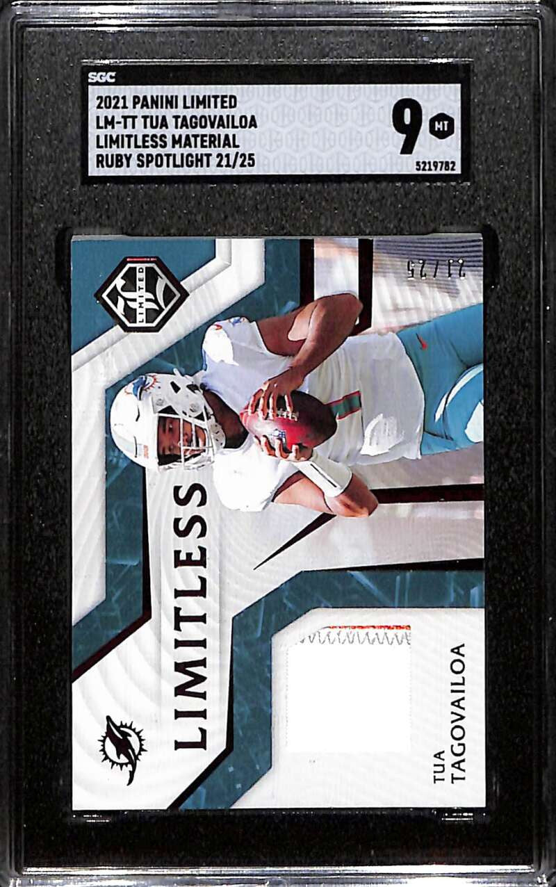 2021 Limited Limitless Materials Ruby Spotlight Tua Tagovailoa Patch 21/25 SGC 9