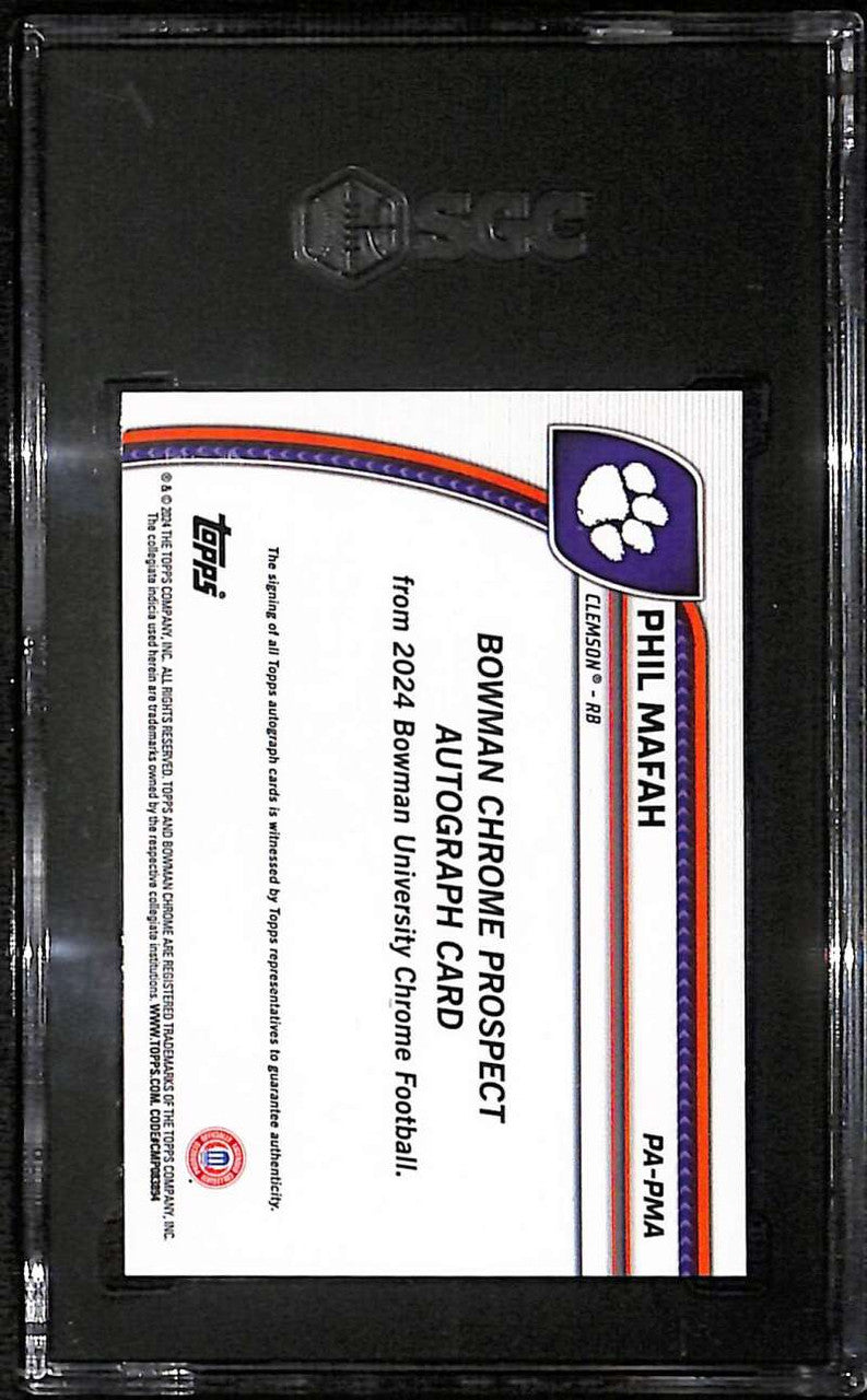 2024 Bowman Chrome Autographs Yellow Refractor Phil Mafah RC Auto /75 SGC 9.5