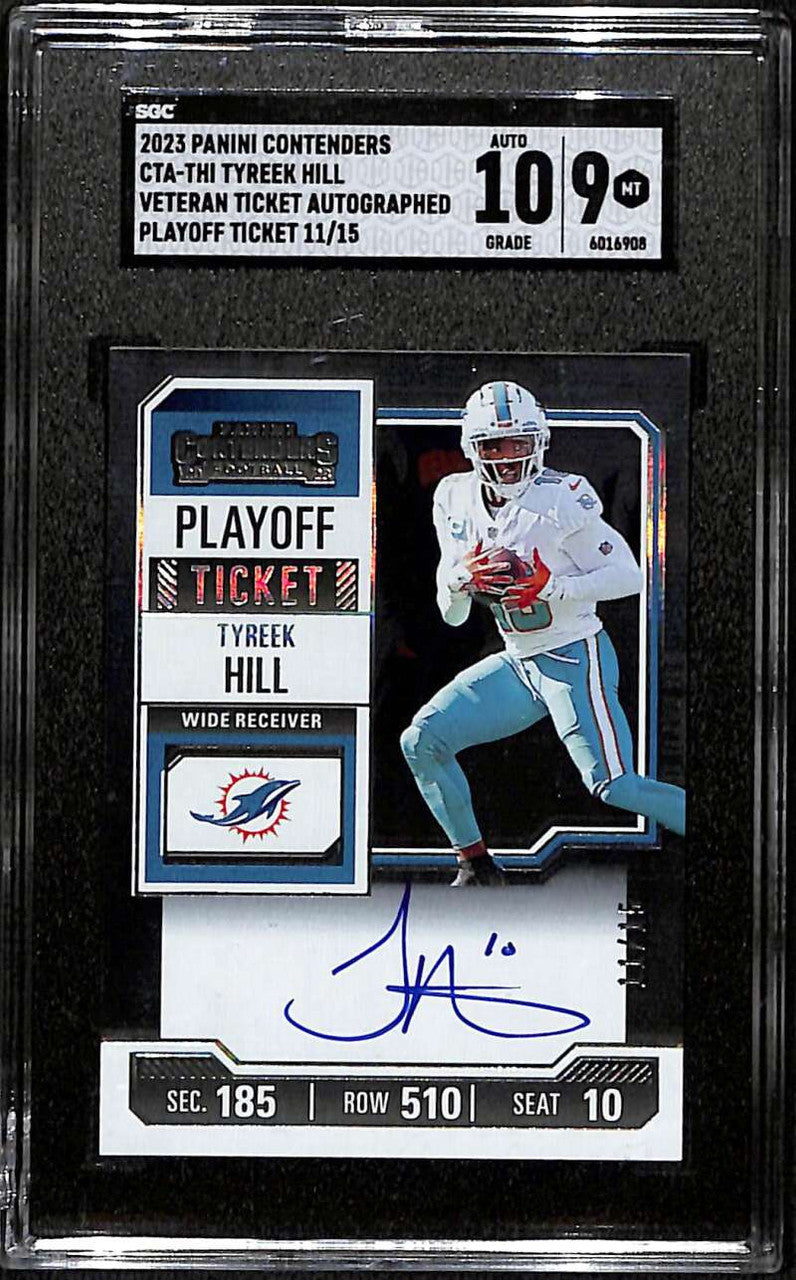 2023 Panini Contenders Playoff Ticket Autographs 10 Tyreek Hill Auto 11/15 SGC 9