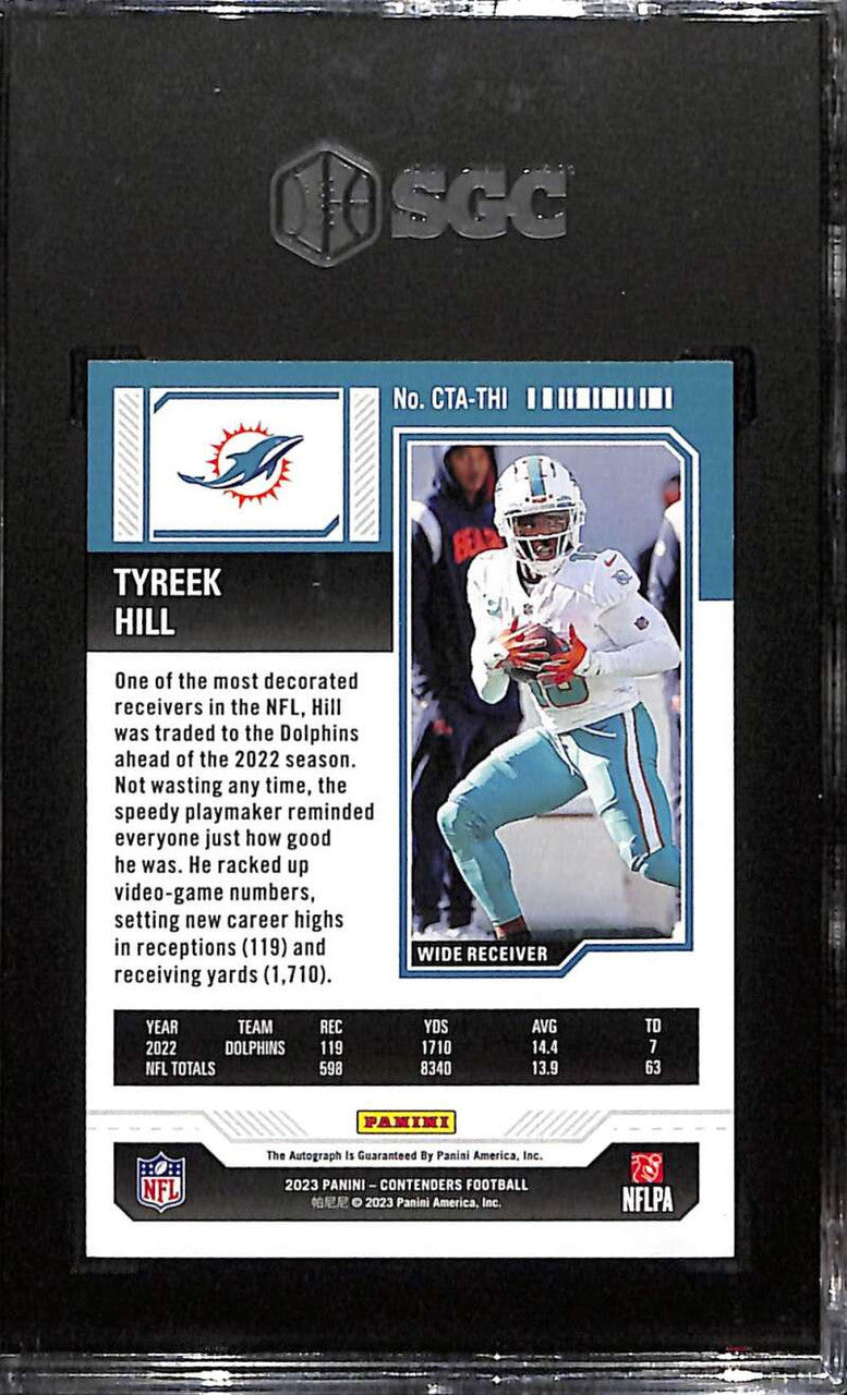 2023 Panini Contenders Playoff Ticket Autographs 10 Tyreek Hill Auto 11/15 SGC 9