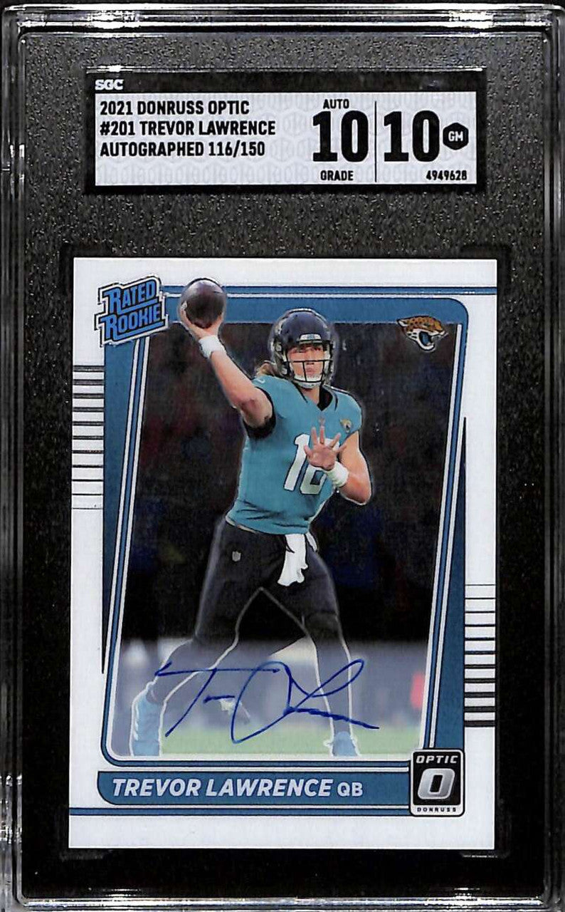 2021 Donruss Optic RPS Autographs 201 Trevor Lawrence RC Auto 116/150 SGC 10 GM