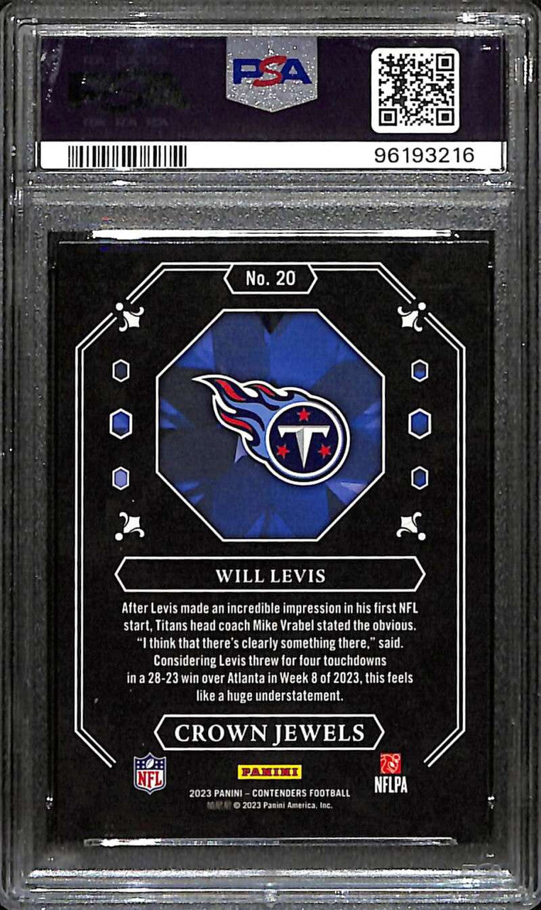 SOLD 172527 2023 Panini Contenders Crown Jewels 20 Will Levis Rookie PSA 9 MINT
