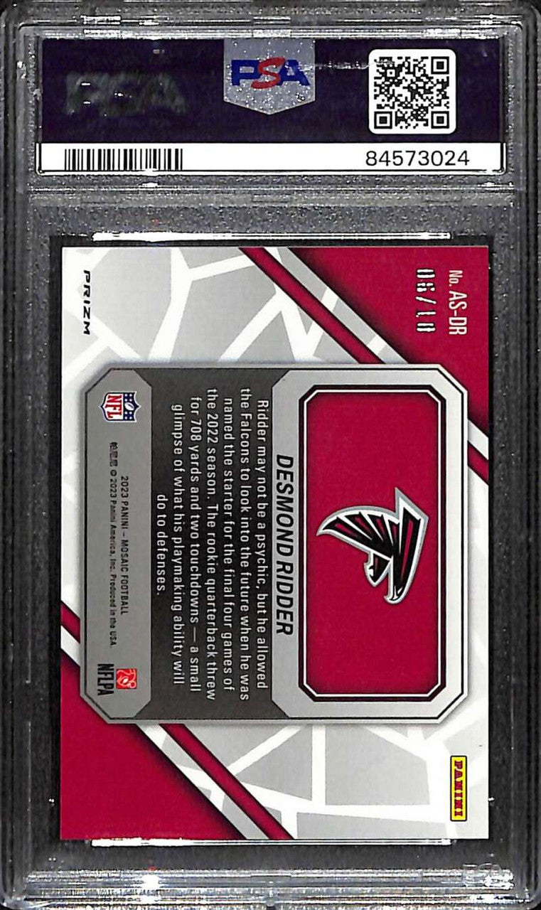 2023 Panini Mosaic Audible Gold Refractor 7 Desmond Ridder 6/10 PSA 10 GEM MT